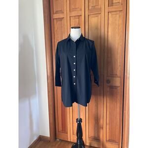 Lands' End Black Buttondown Shirt, Size 12